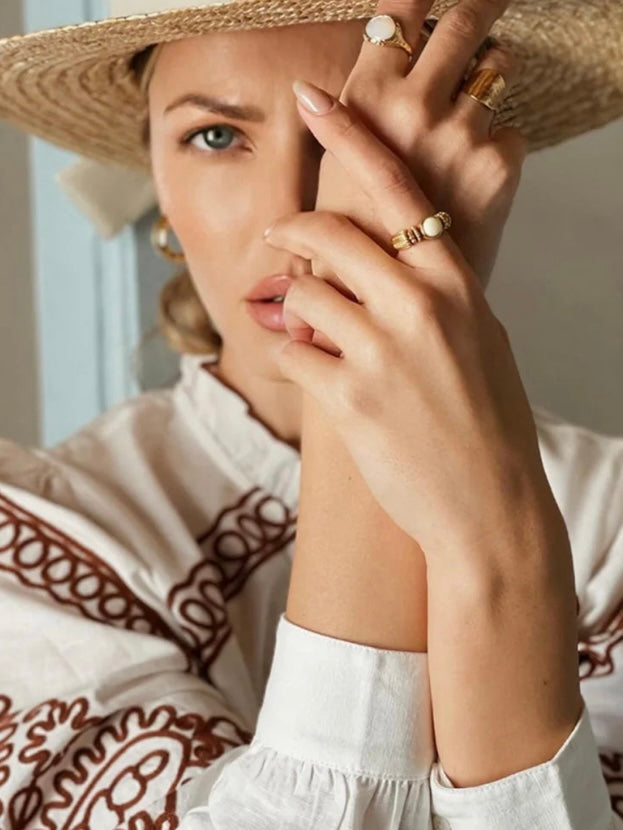 Beige and burgundy embroidered shirt