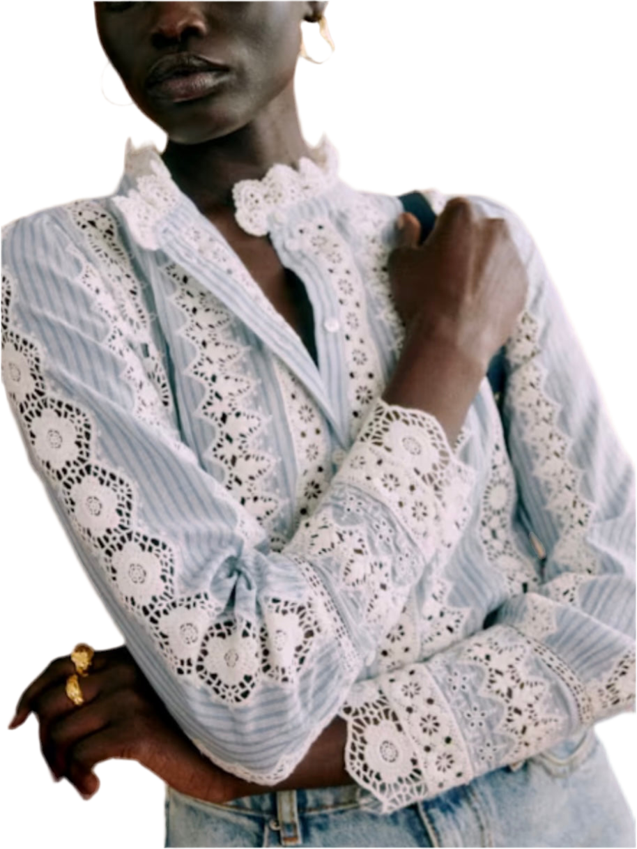 Light blue embroidered shirt