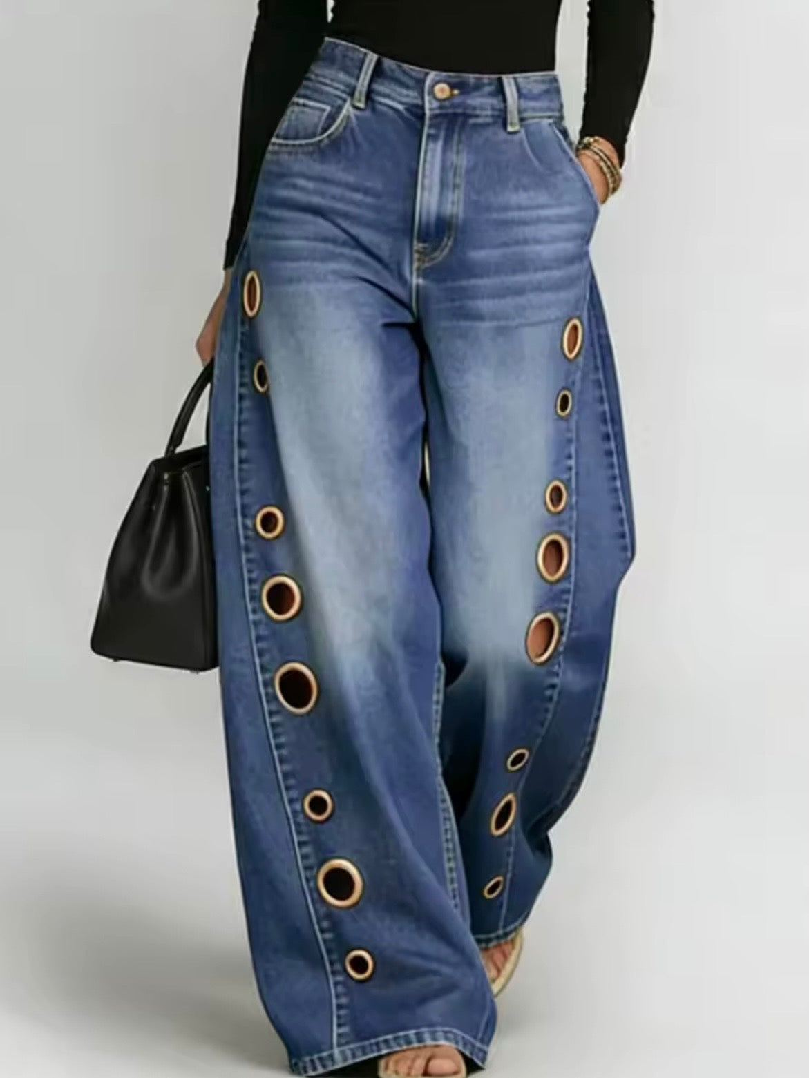Denim Barrel Pants