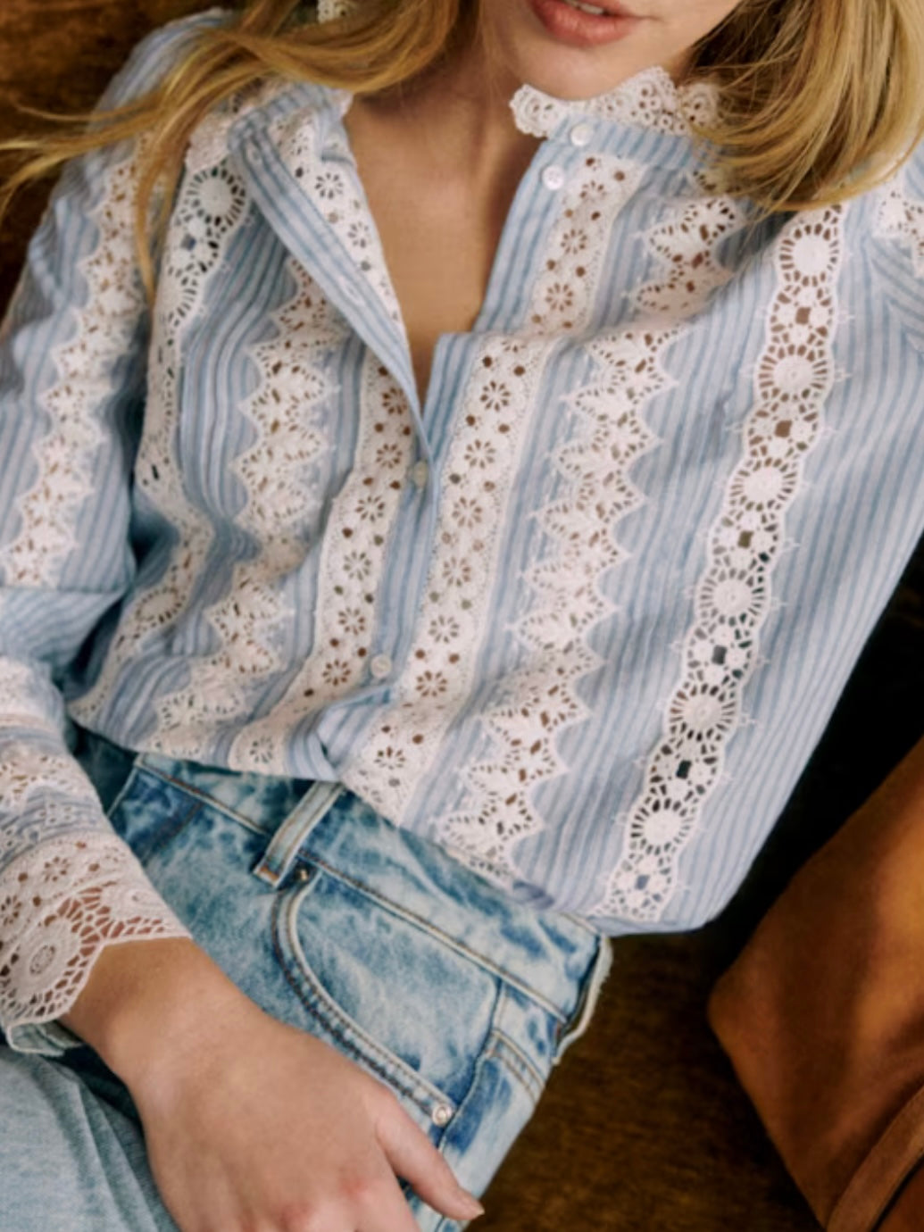 Light blue embroidered shirt