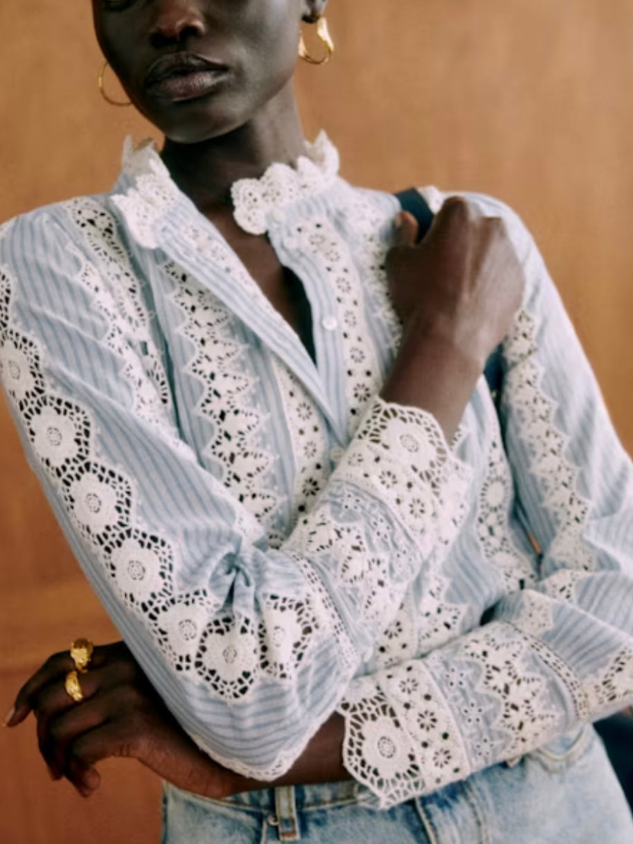 Light blue embroidered shirt