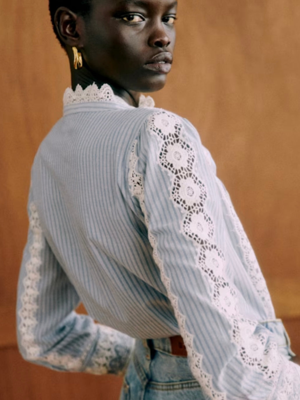 Light blue embroidered shirt