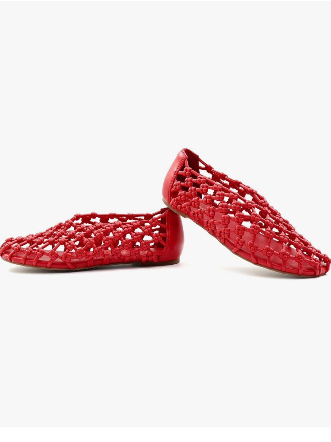 Red slip on flats shoes
