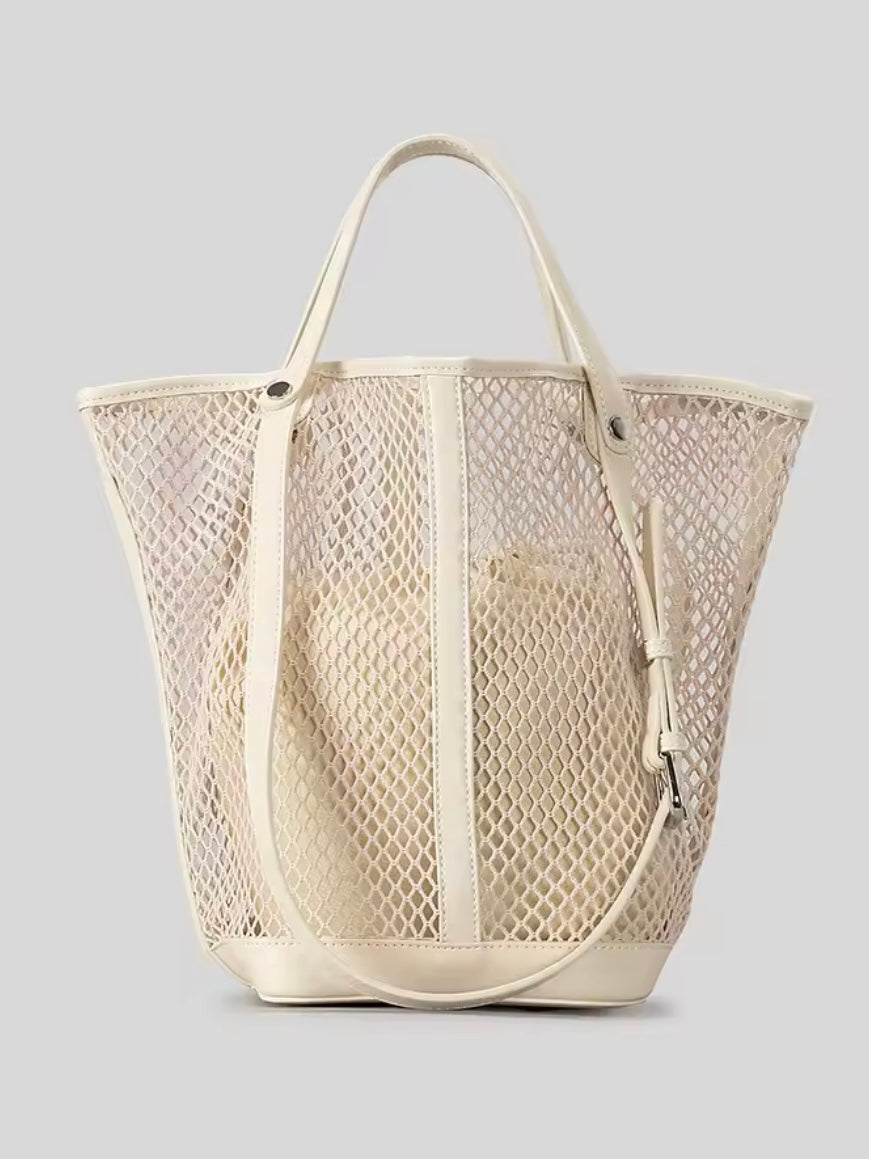 Solid colors net boho handbag