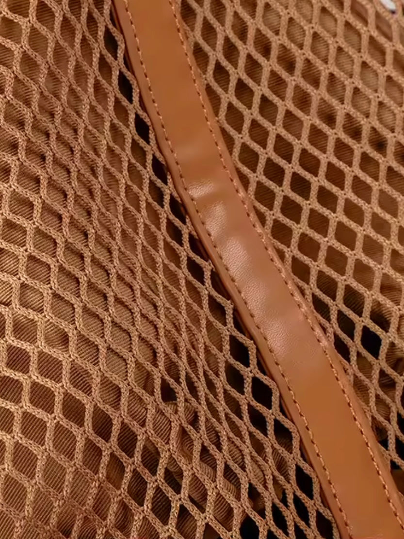 Solid colors net boho handbag