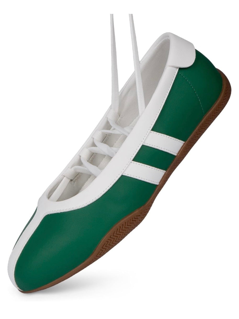 Solid colors with stripes ballerina tied flats shoes