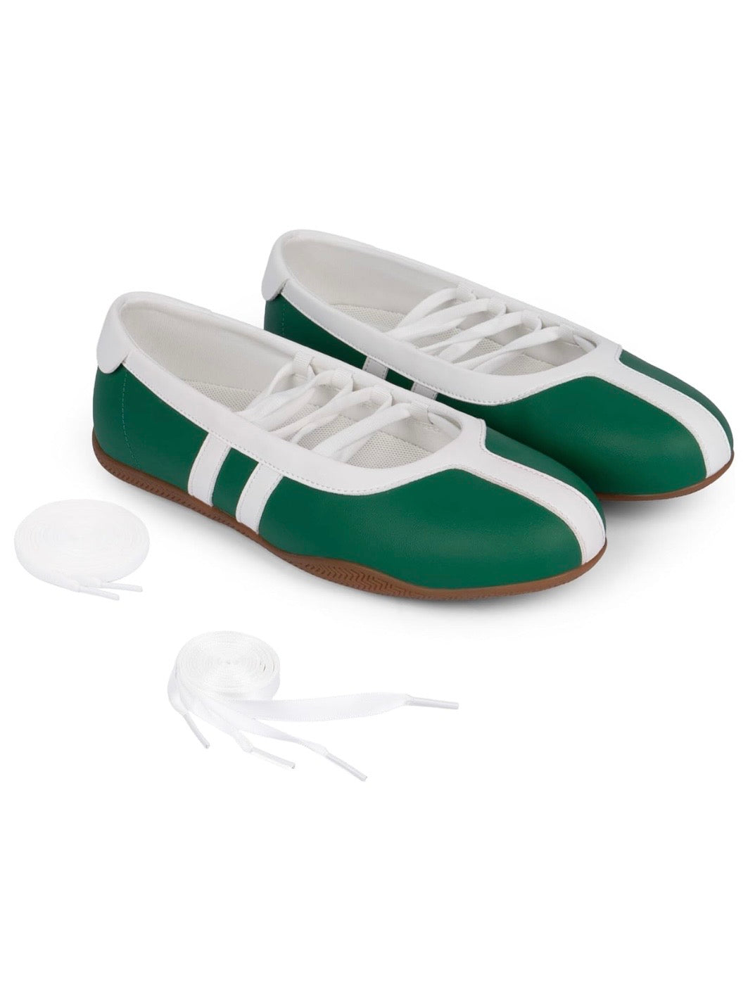 Solid colors with stripes ballerina tied flats shoes
