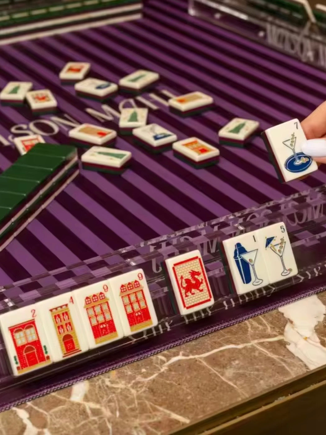 New York buildings Mahjong tiles set