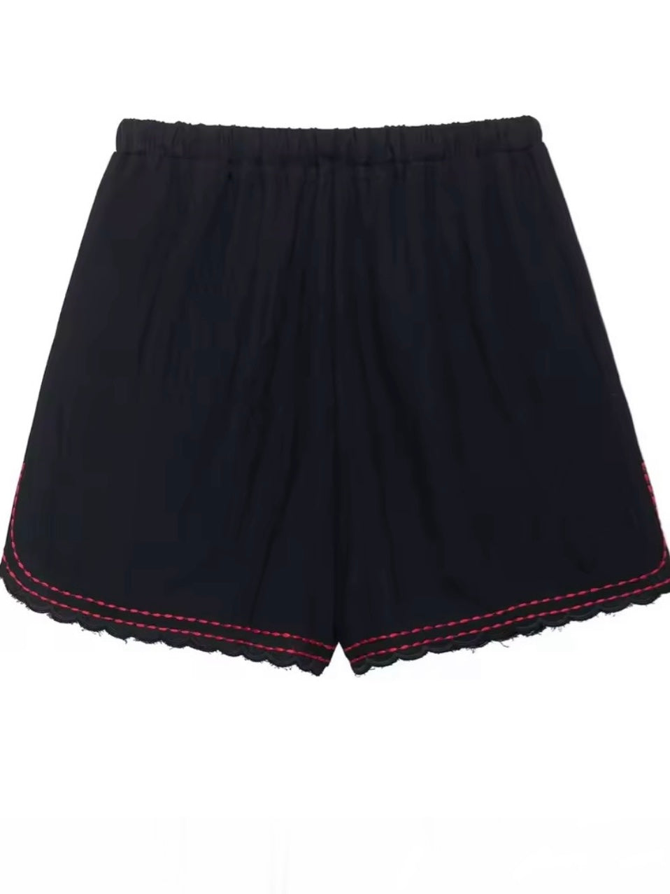 Black and red floral lace set of 2 shirt and shorts pants