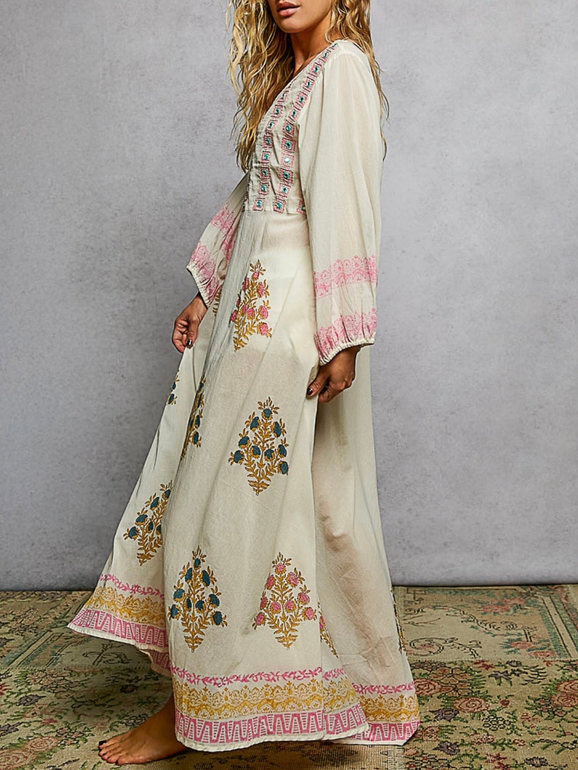 White tied front maxi dress