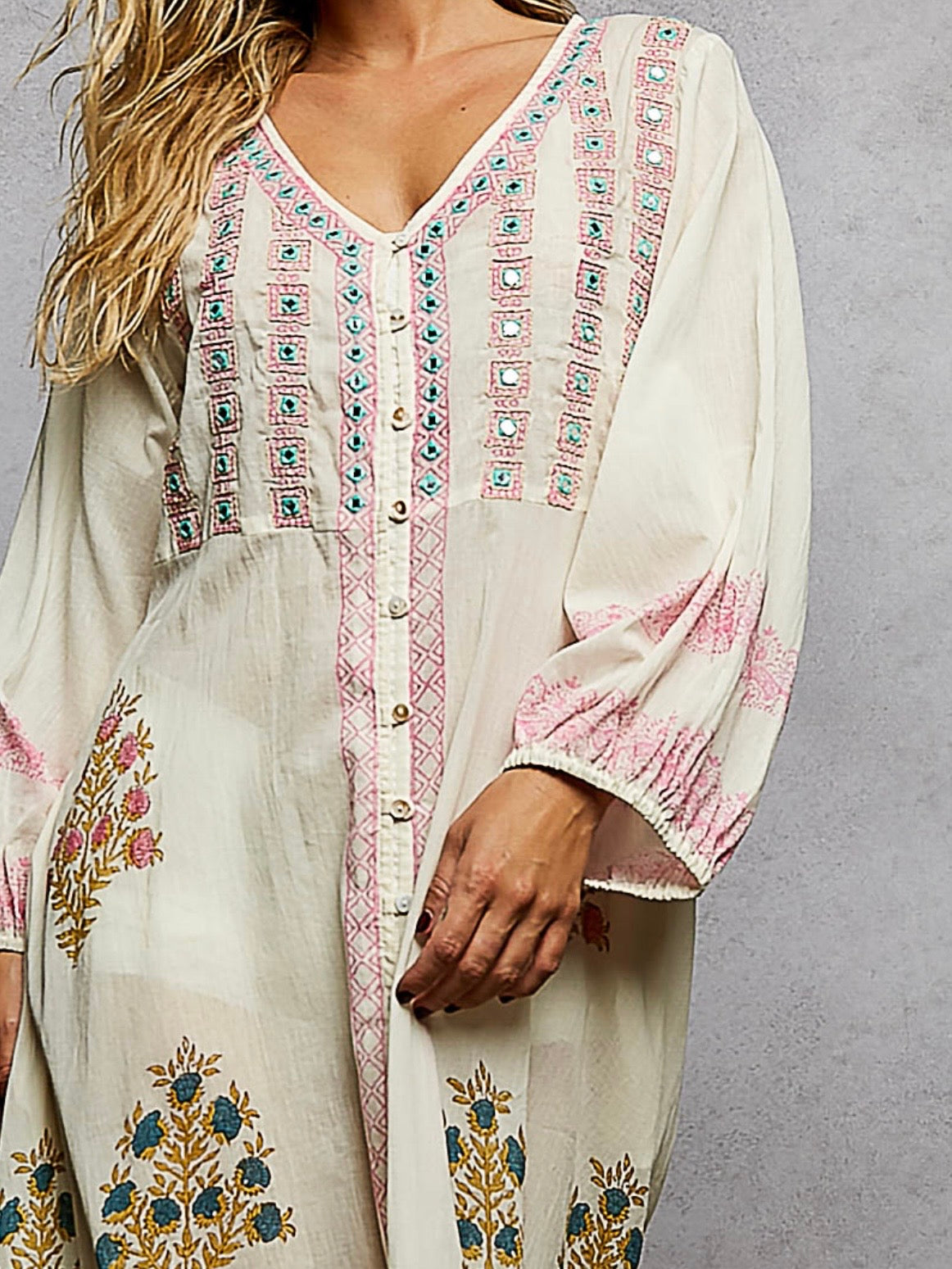 White tied front maxi dress