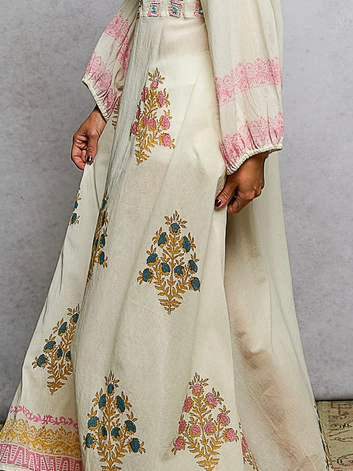 White tied front maxi dress
