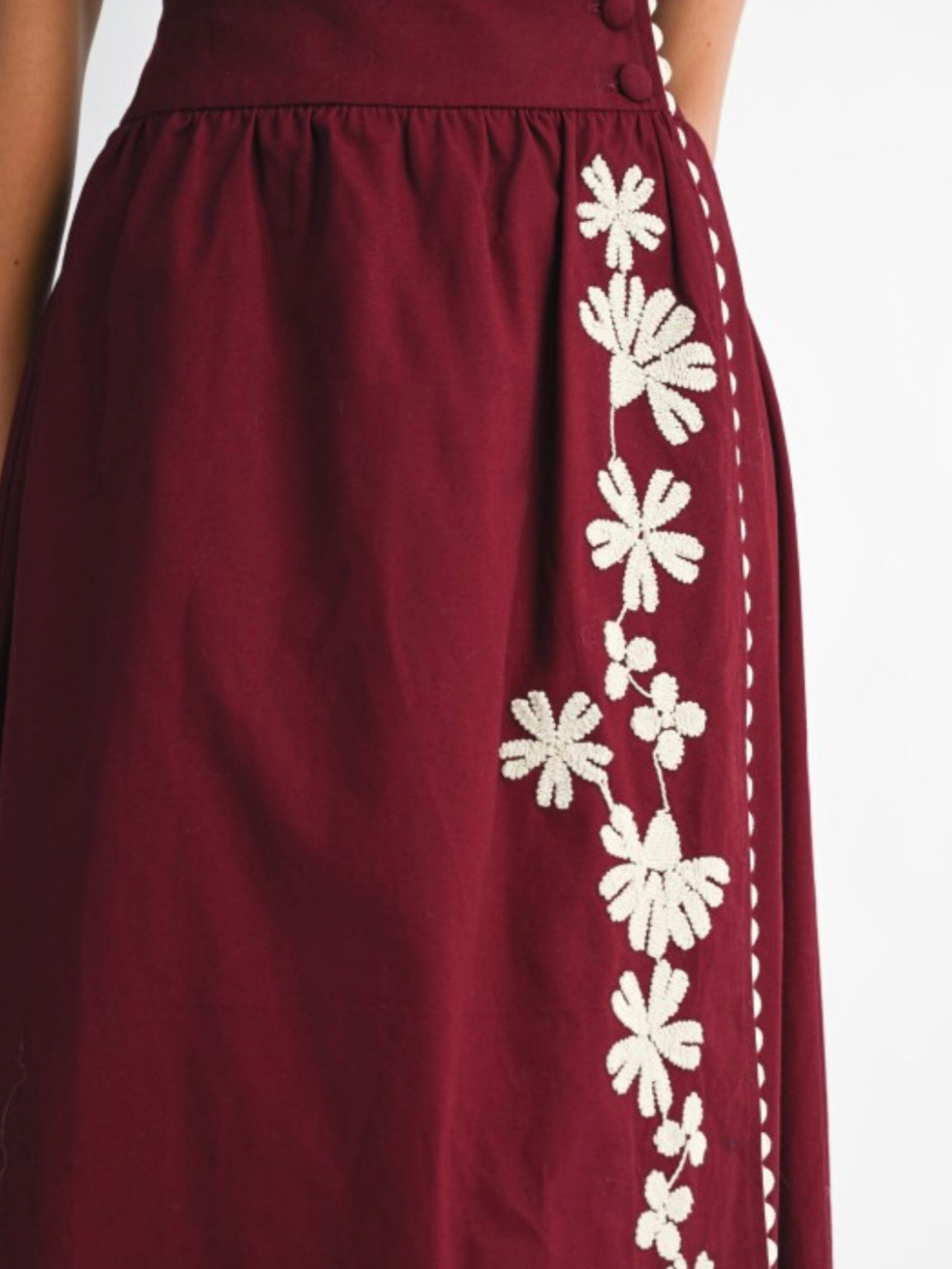 Burgundy Set of 2 crop top and skirt