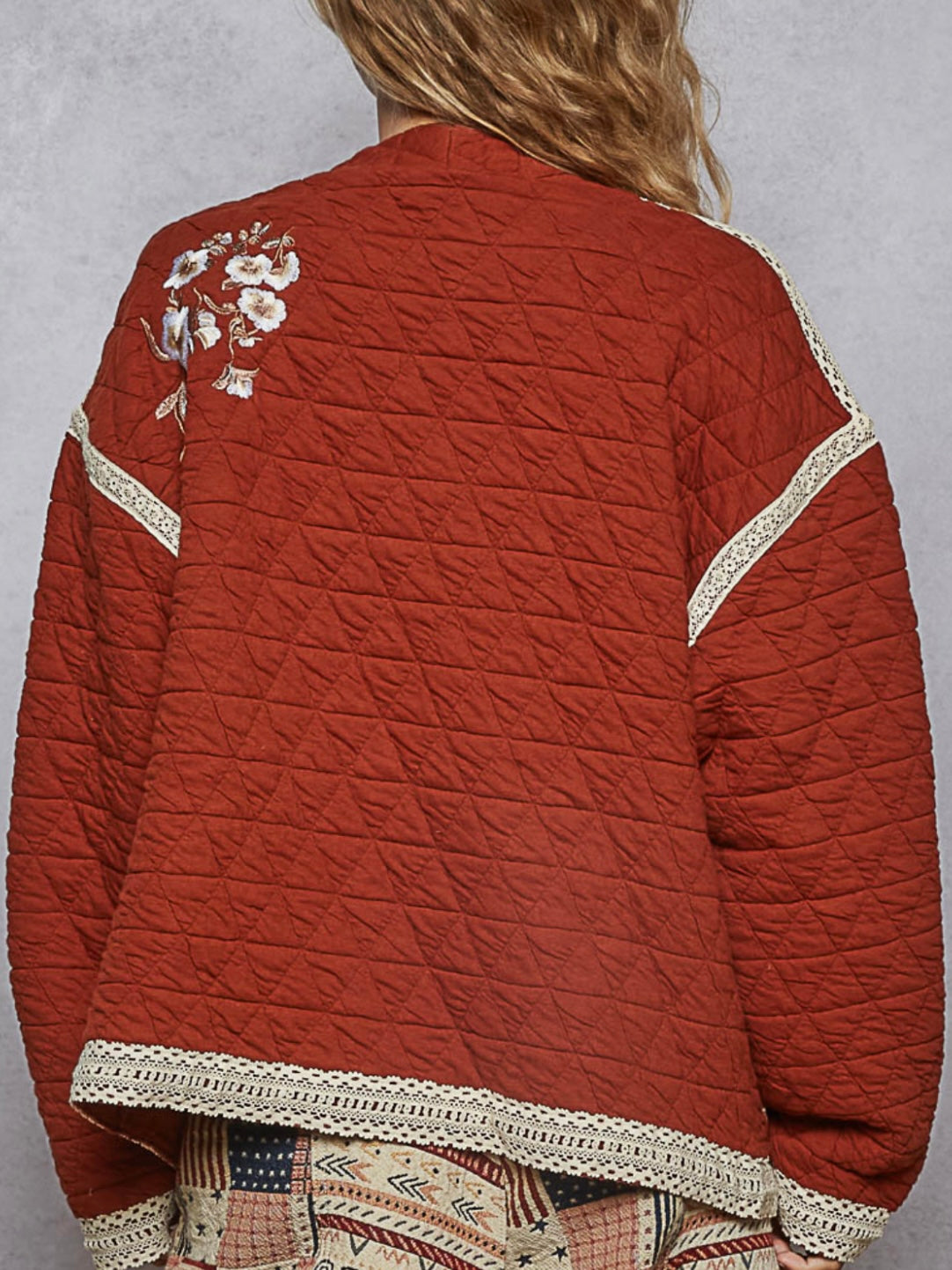 Burgundy quilted jacket
