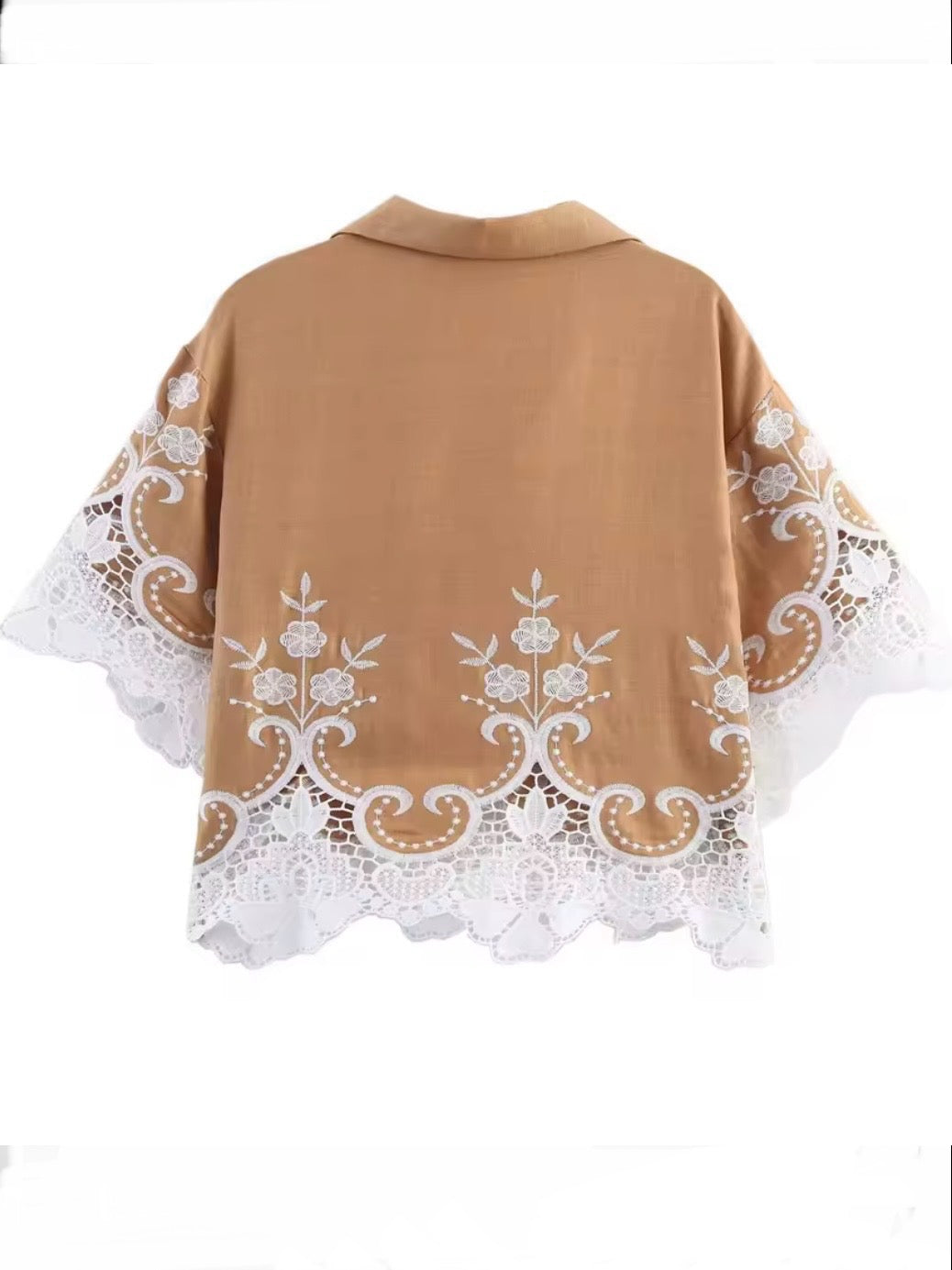 Brown fabric set of 2 shirt and pants