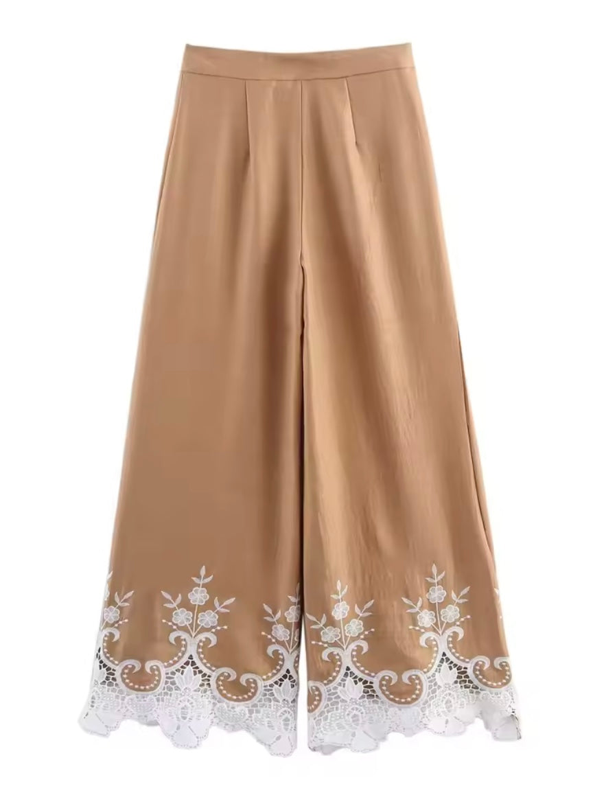 Brown fabric set of 2 shirt and pants