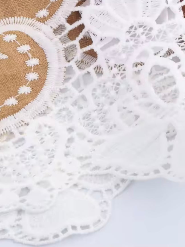 Brown fabric set of 2 shirt and pants