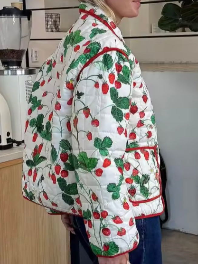 Strawberry and floral quilted jacket
