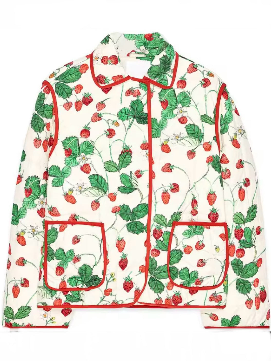 Strawberry and floral quilted jacket