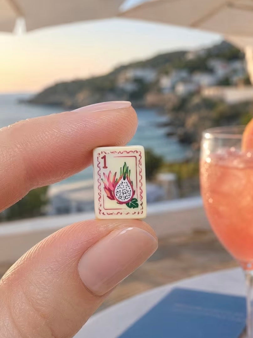 Tropical mini travel Mahjong tiles set