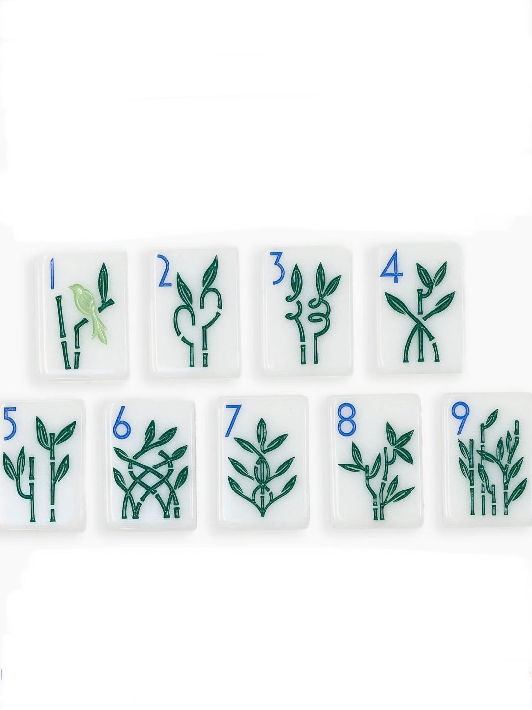 White and red leaves Mahjong tiles set