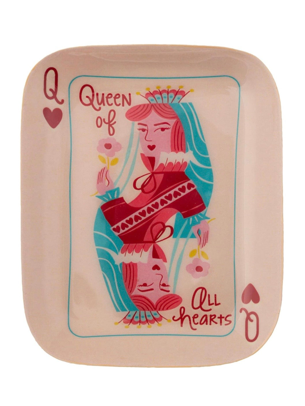Mahjong rectangle Q hearts card plate dice holder accessories