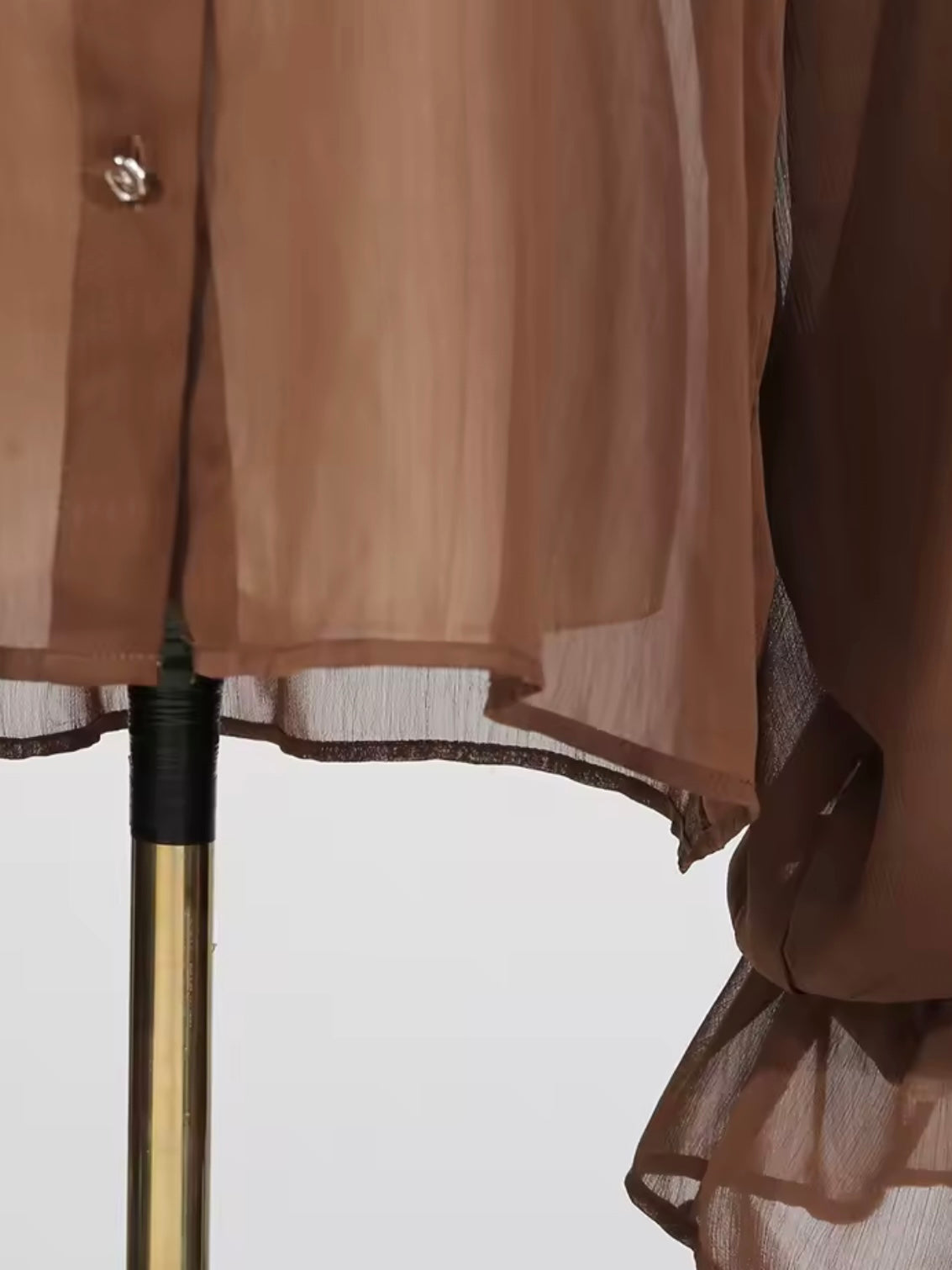 Brown translucent fabric set of 2 shirt and pants