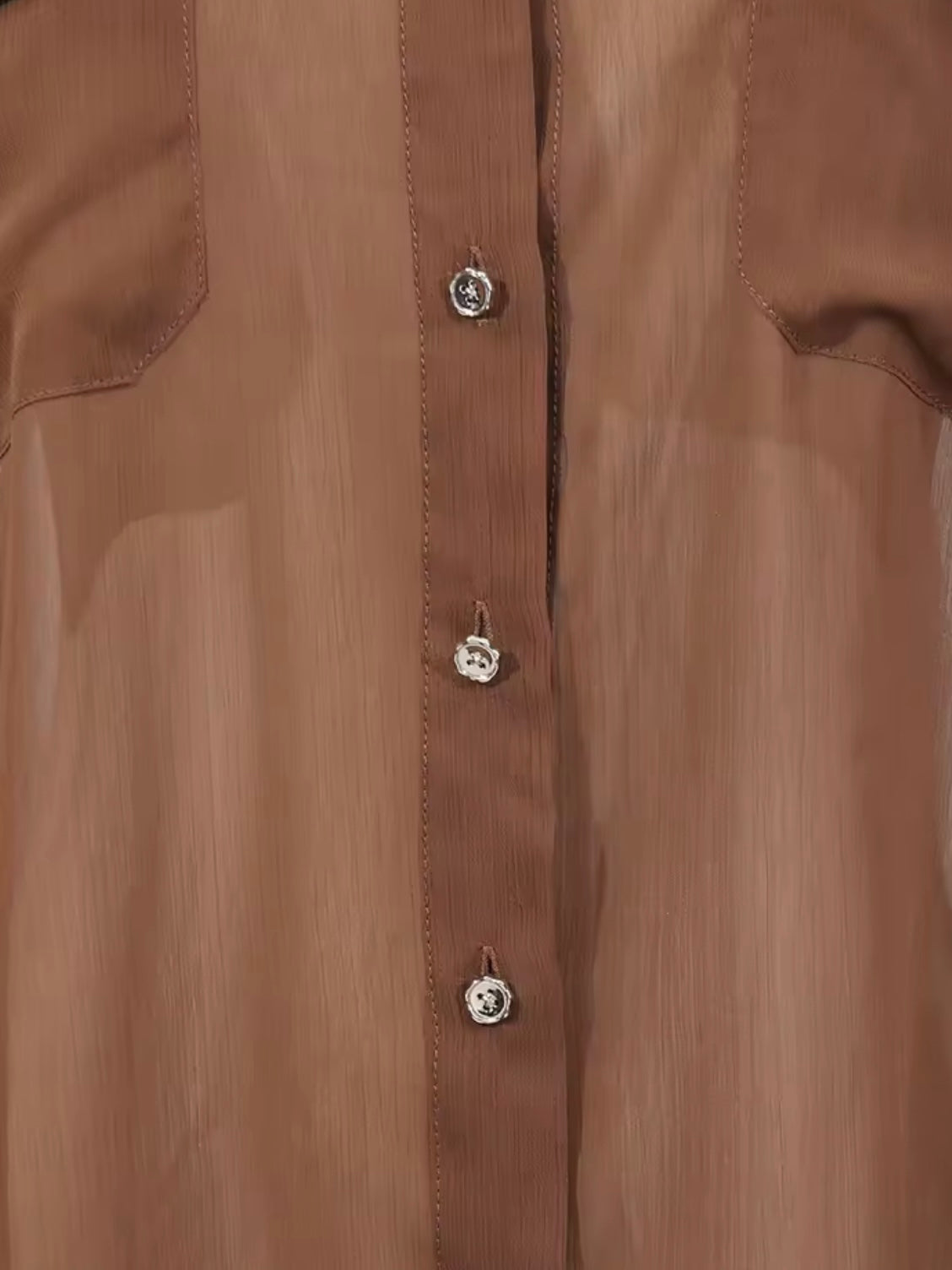 Brown translucent fabric set of 2 shirt and pants