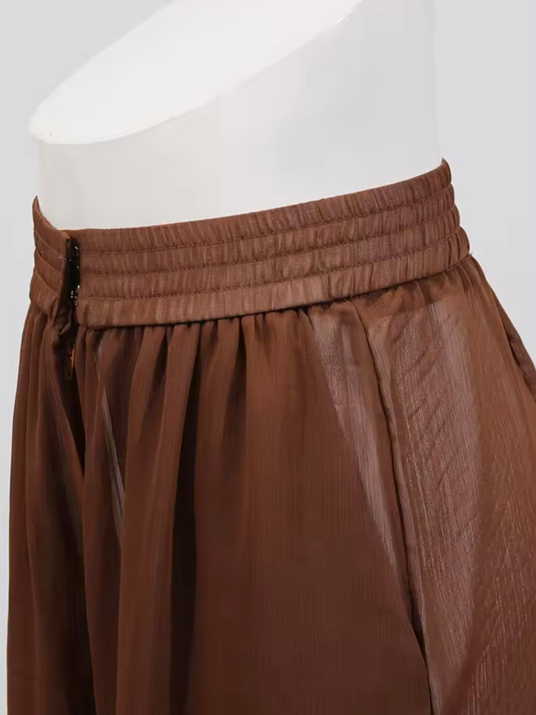 Brown translucent fabric set of 2 shirt and pants