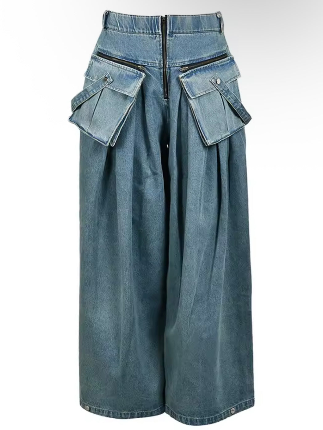 Light blue denim cargo look set of 2 jacket and pants