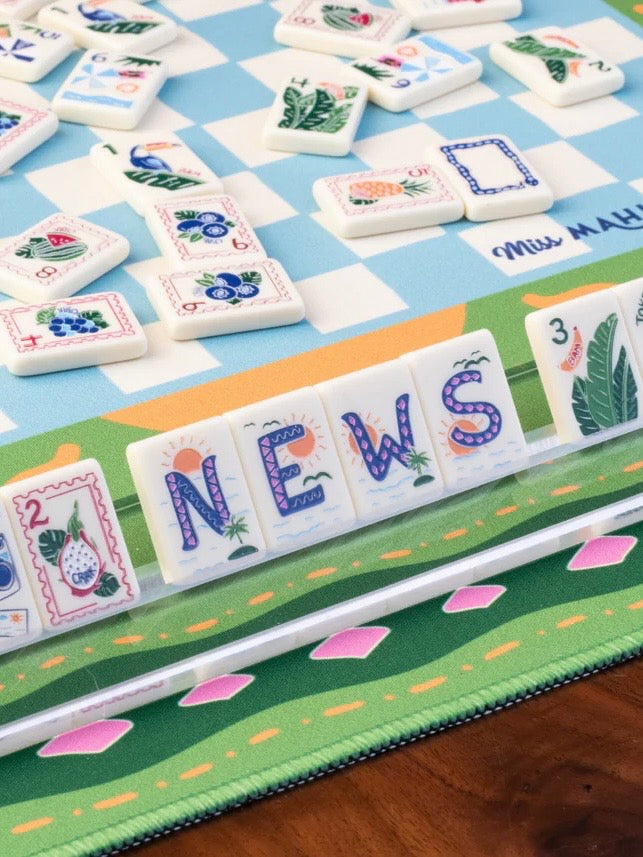 Tropical travel Mahjong tiles set