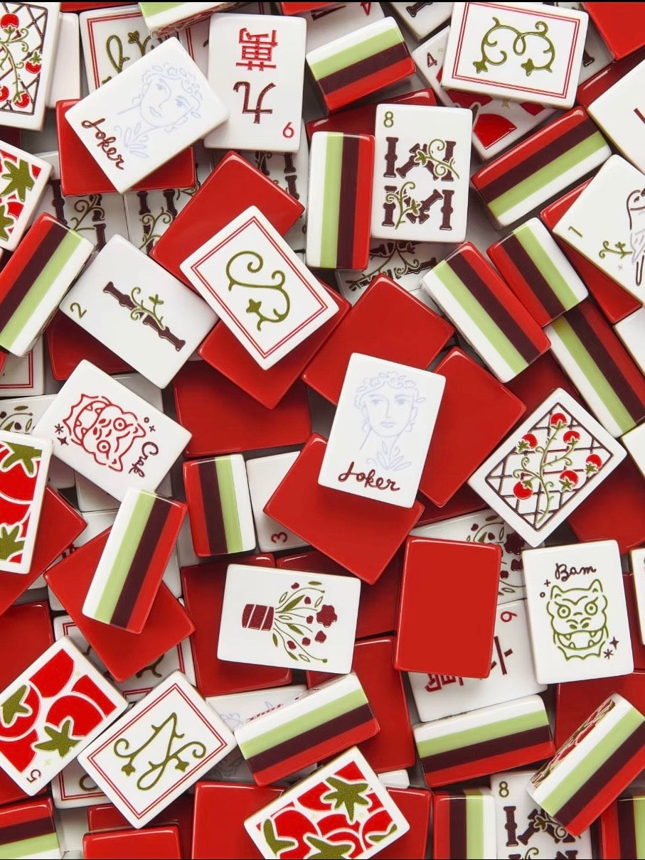 Red tomatoes Mahjong tiles set