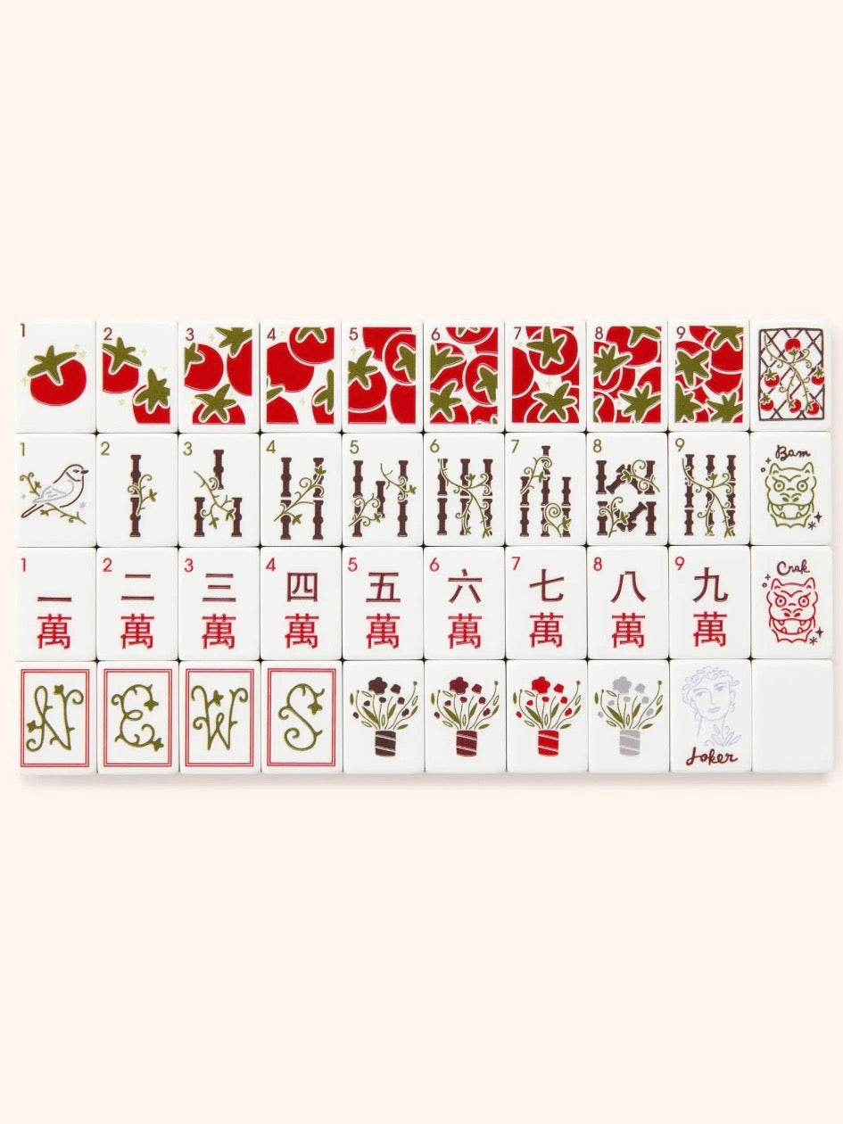 Red tomatoes Mahjong tiles set