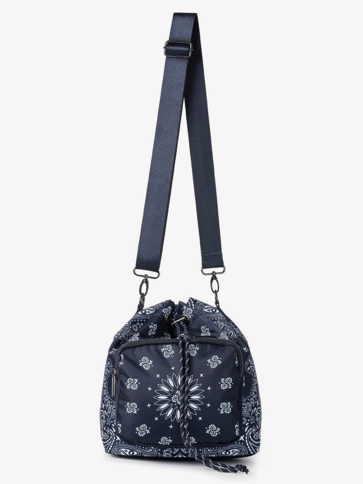 Colored bandana printed mid size crossbody handbag