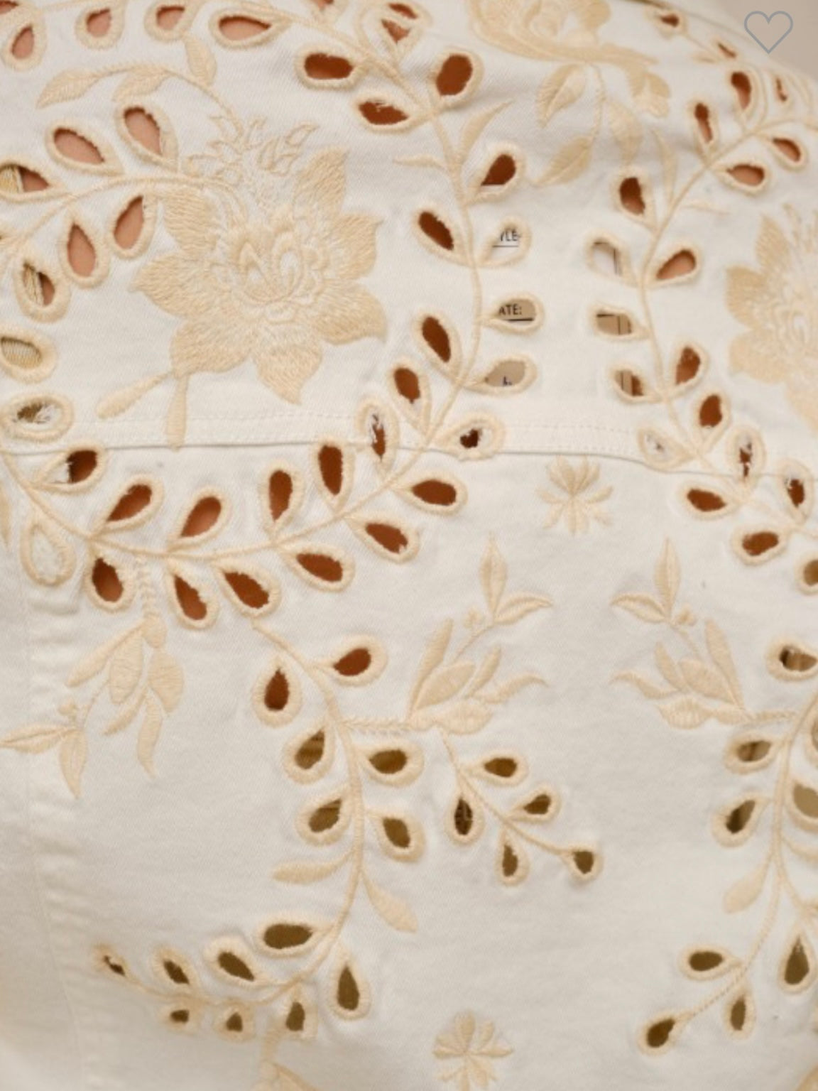 Beige embroidered cutout details jacket