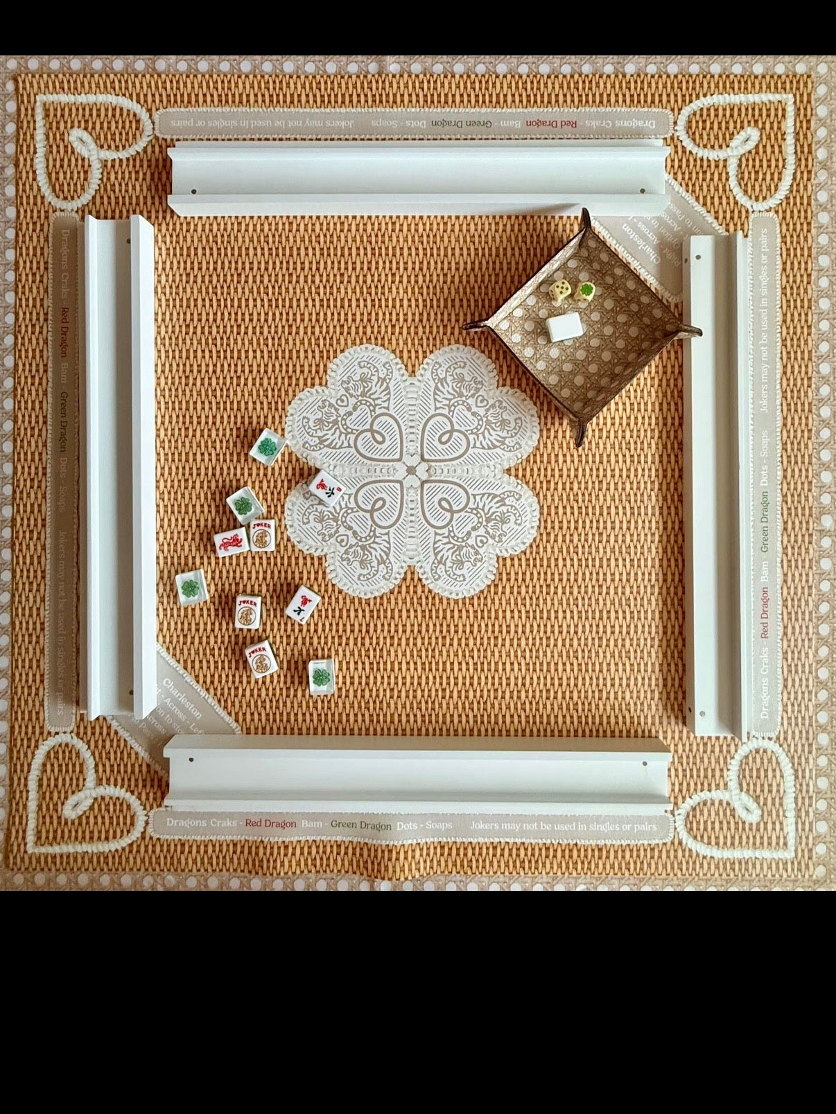 Brown and light blue Mahjong mat