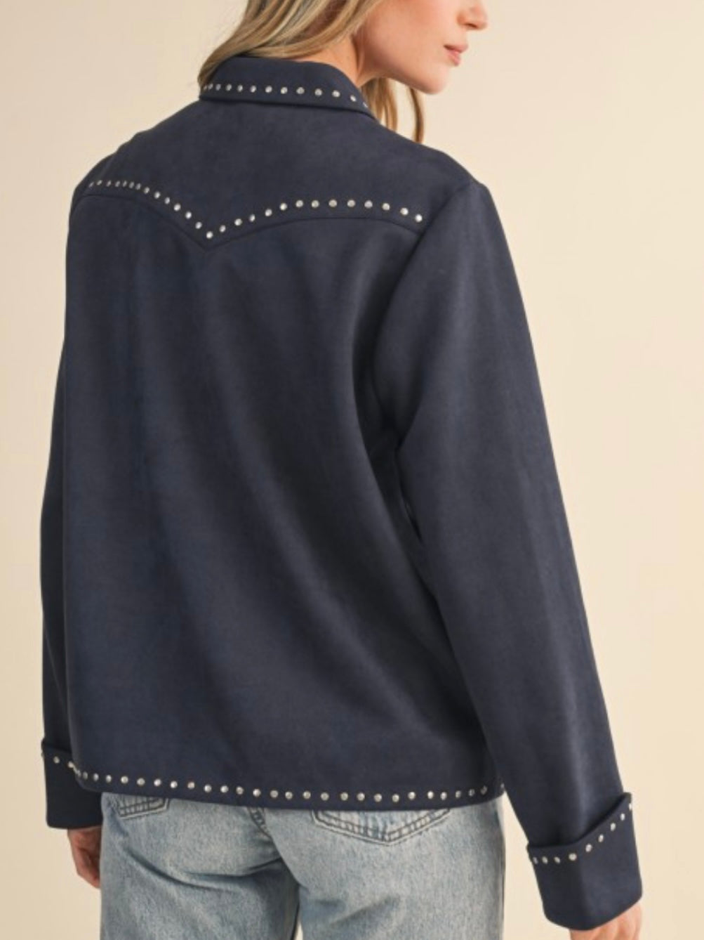 Faux suede studded jacket