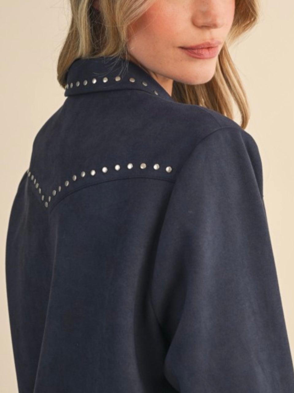 Faux suede studded jacket