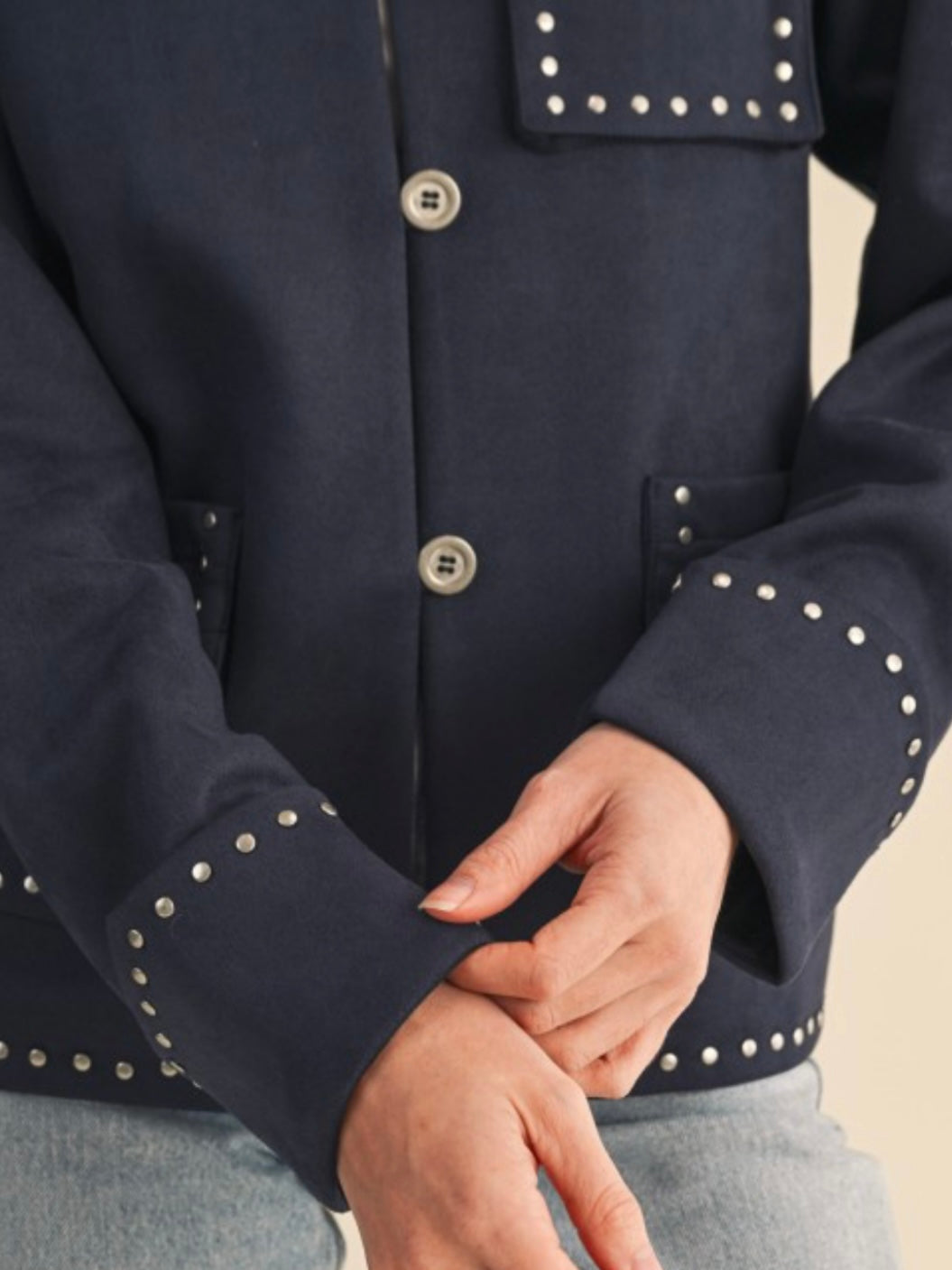 Faux suede studded jacket