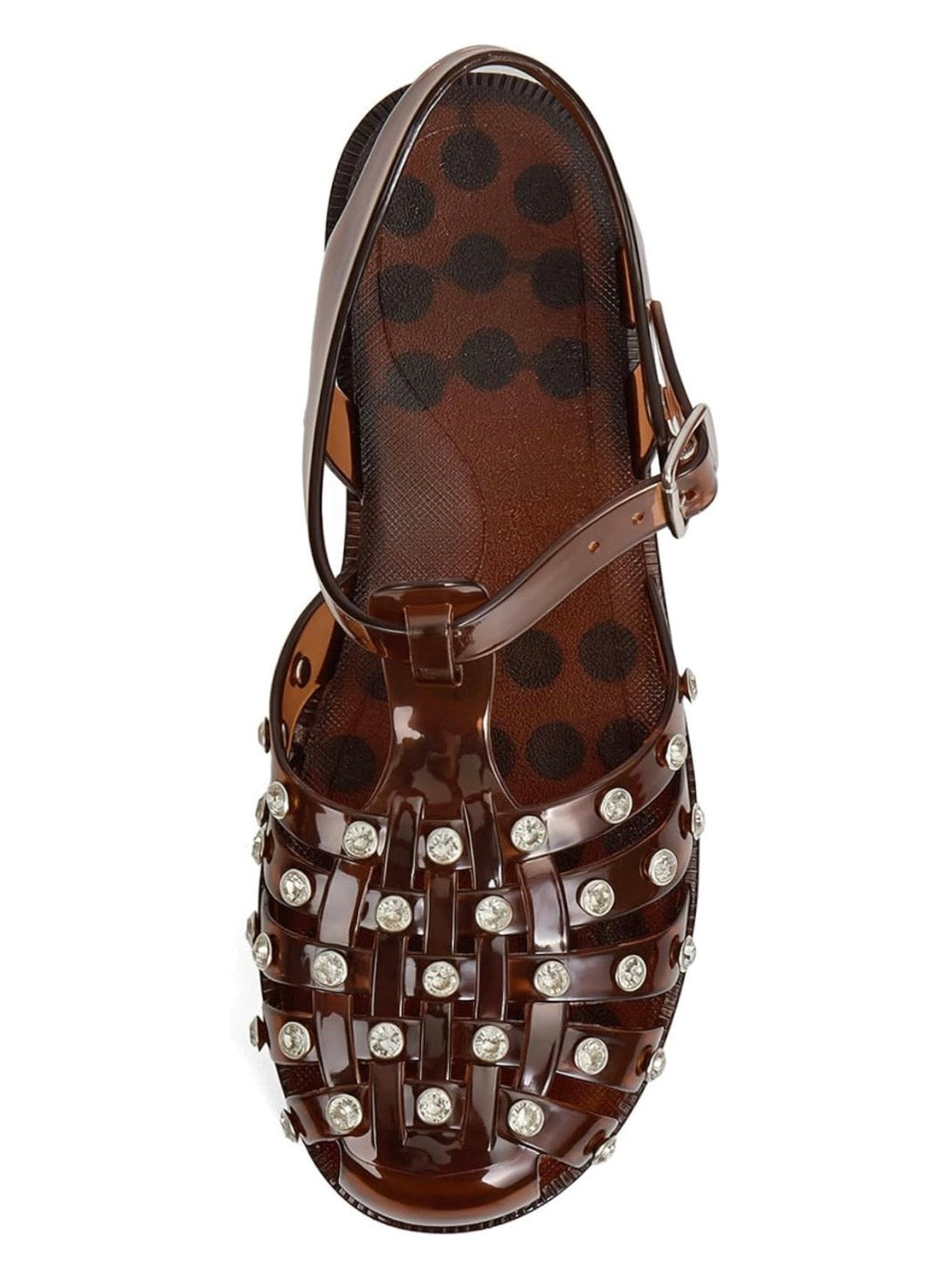 Brown jelly traslucen roman sandals
