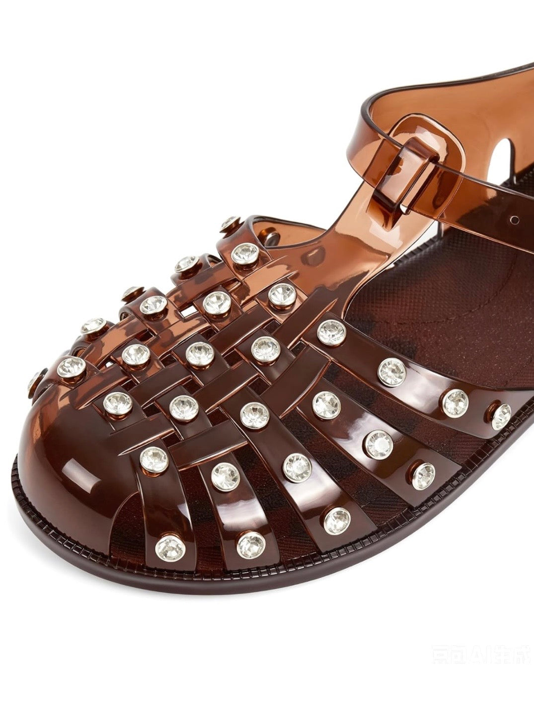 Brown jelly traslucen roman sandals