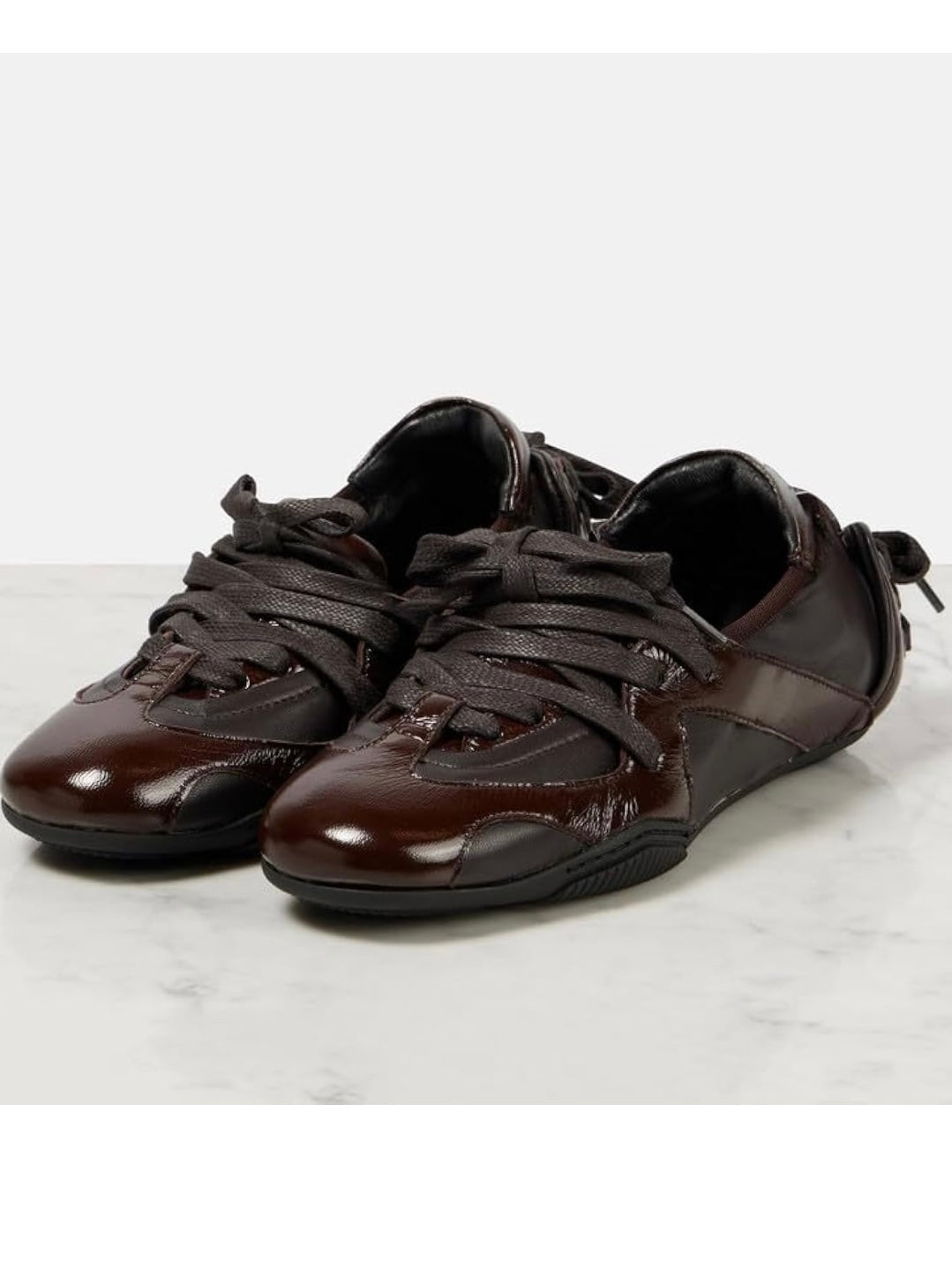 Solid colors Front tied flats shoes adjustable