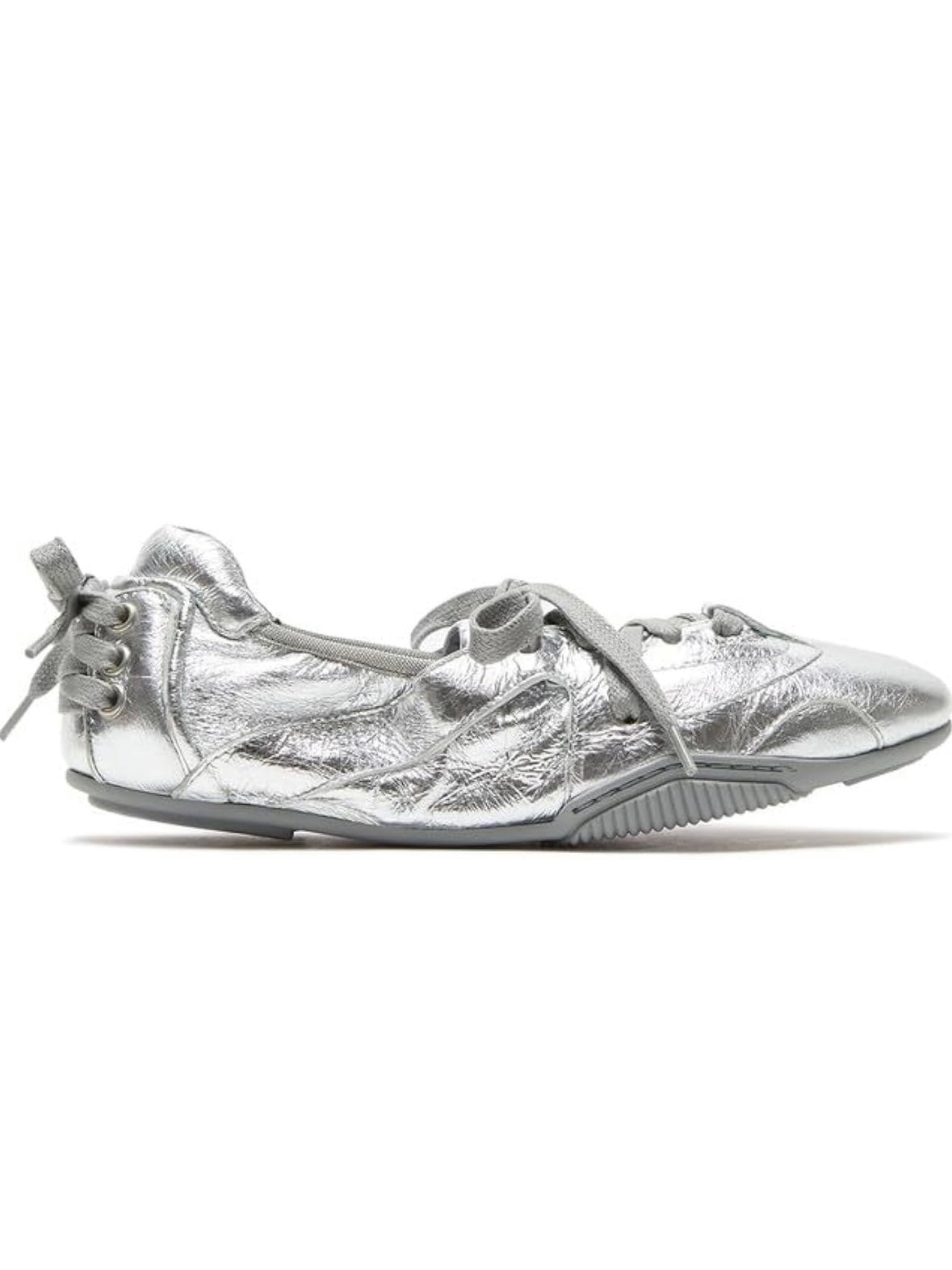 Solid colors Front tied flats shoes adjustable