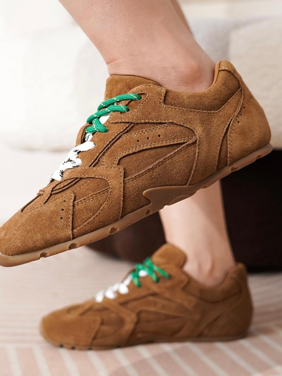 Solid colors lace up flats sneakers shoes