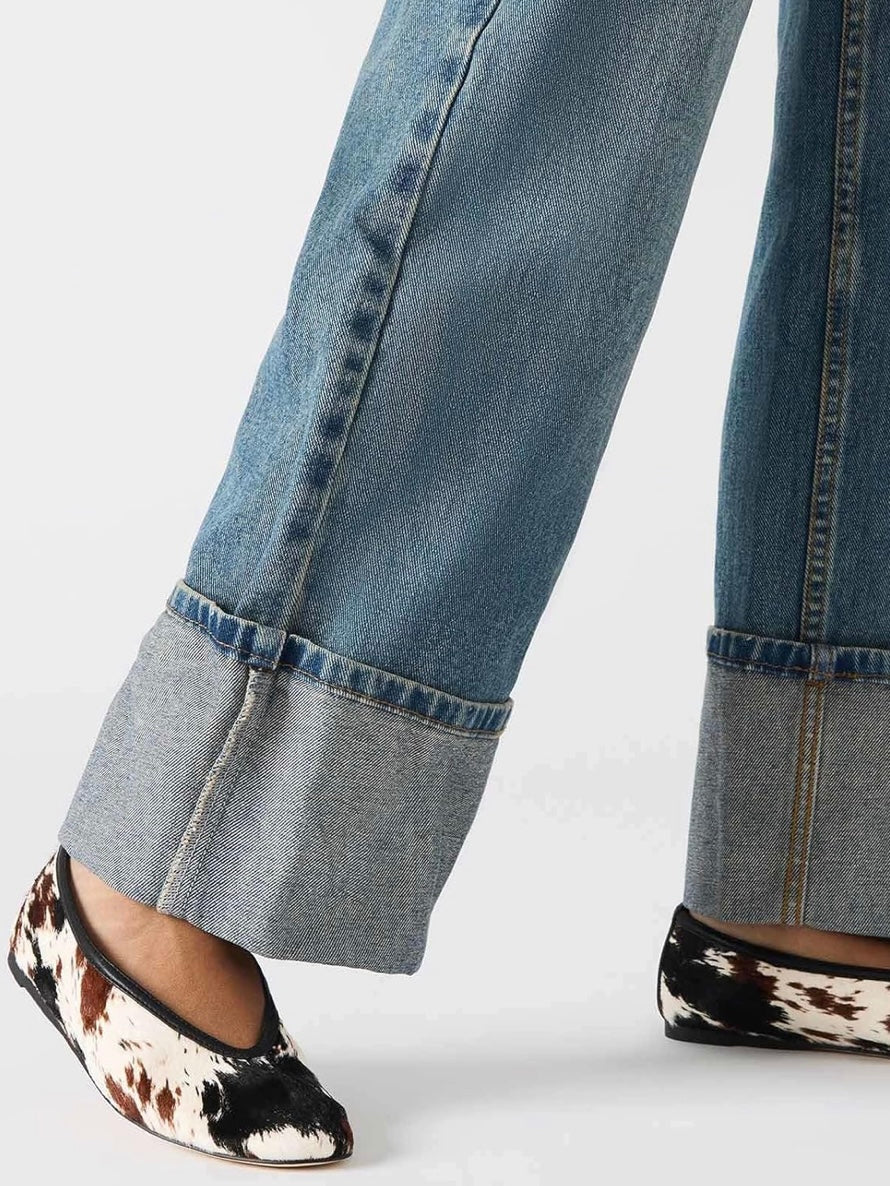 White, black and brown cow slip on loafers shoes