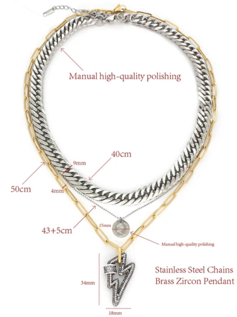 Lightning set of 3 necklaces