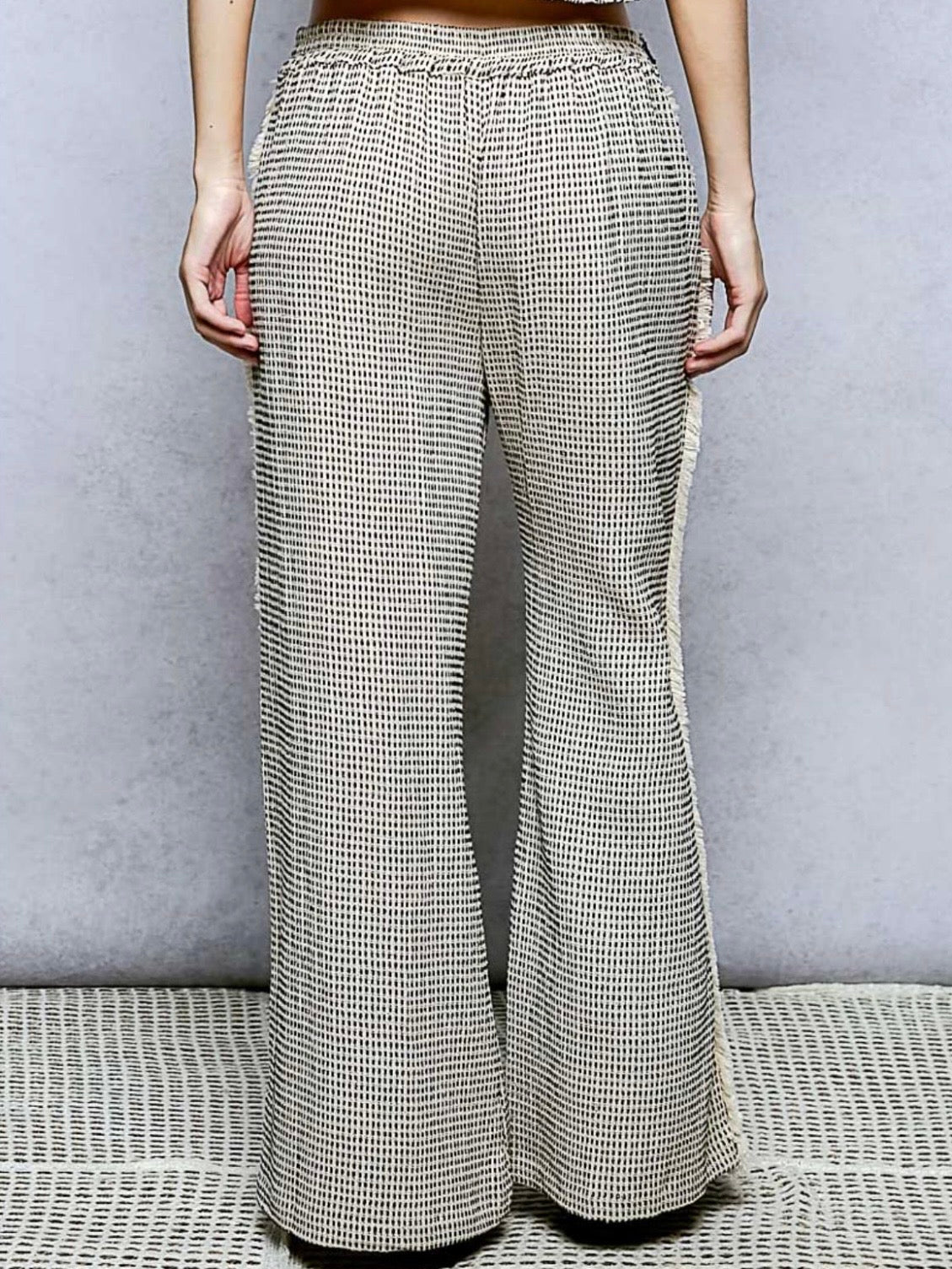 Natural beige and black set of 2 shirt and pants