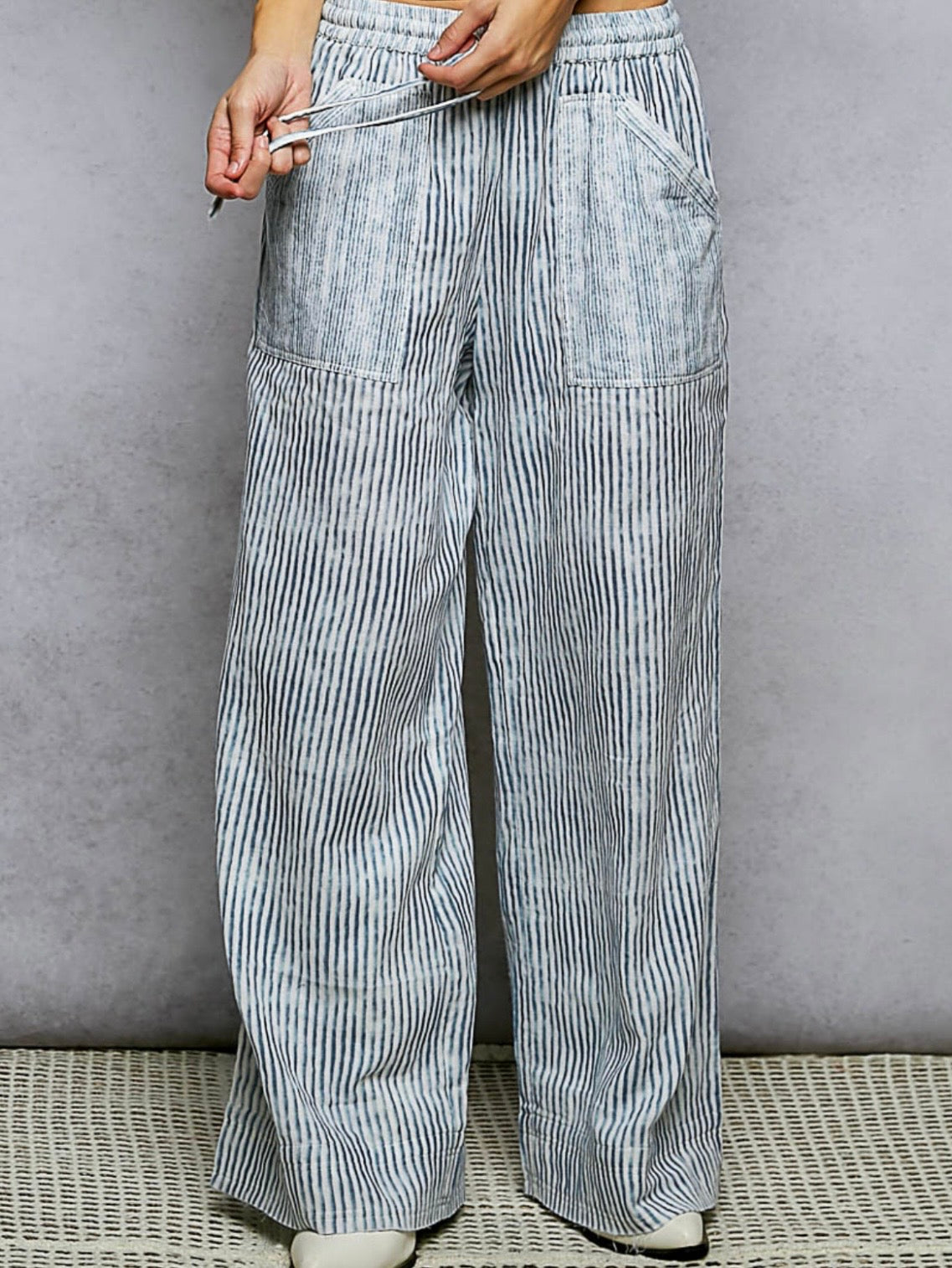 Blue striped set of 2 jacket and pants