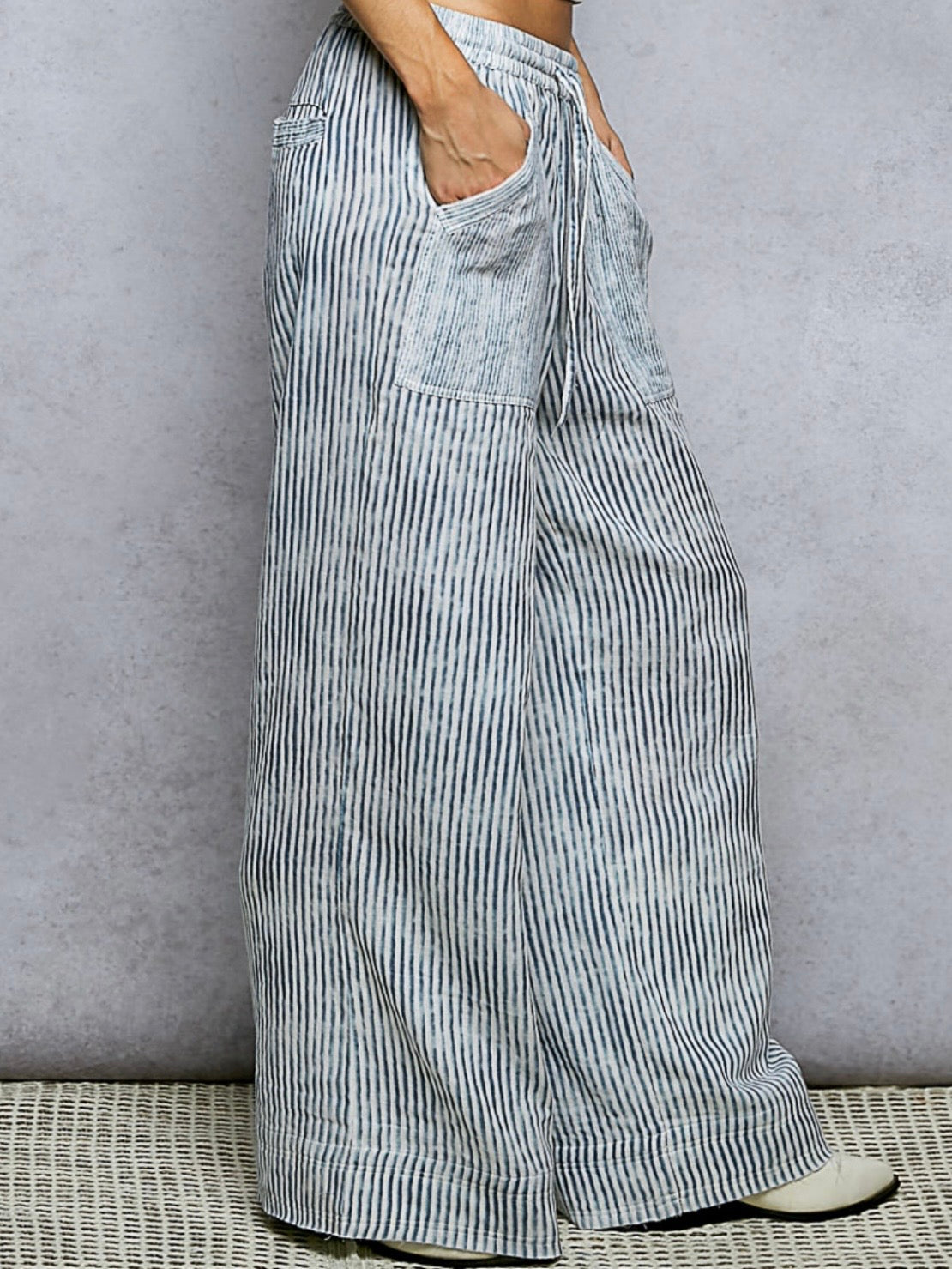 Blue striped set of 2 jacket and pants