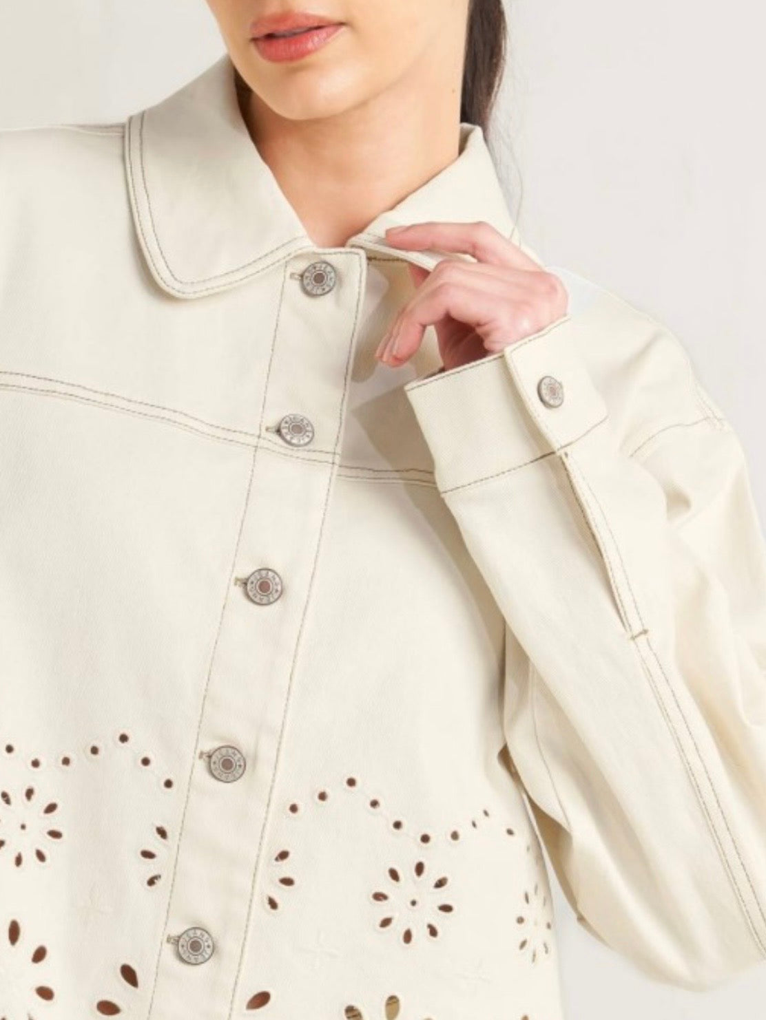 Beige twill set of 2 jacket and pants